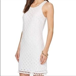 Lilly Pulitzer White Lace Tassel Hem Sleeveless‎ Dress